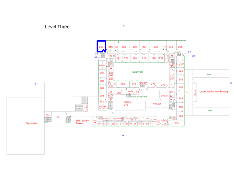 The contour detected from the previous image, overlayed over the original floor plan.