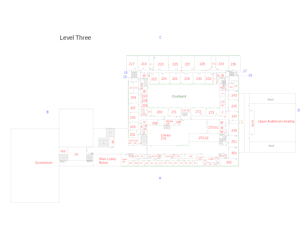 Floor plan of the second floor